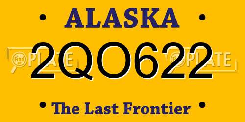 2QO622 Alaska License Plate