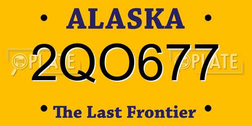 2QO677 Alaska License Plate