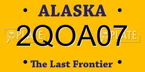2QOA07 Alaska License Plate