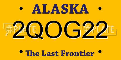 2QOG22 Alaska License Plate