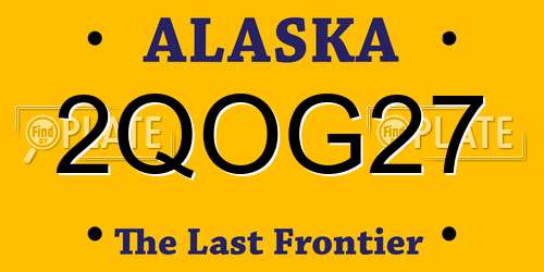 2QOG27 Alaska License Plate