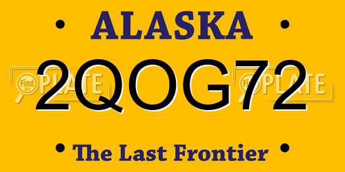 2QOG72 Alaska License Plate