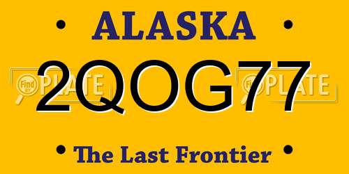 2QOG77 Alaska License Plate