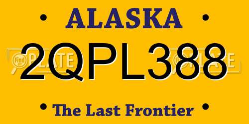 2QPL388 Alaska License Plate