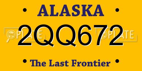 2QQ672 Alaska License Plate