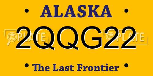 2QQG22 Alaska License Plate