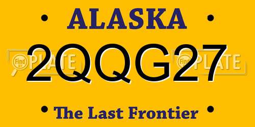 2QQG27 Alaska License Plate