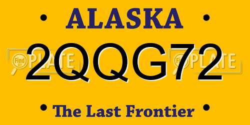 2QQG72 Alaska License Plate