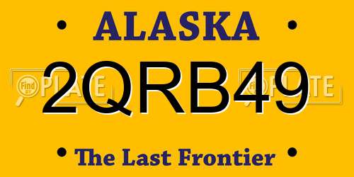 2QRB49 Alaska License Plate