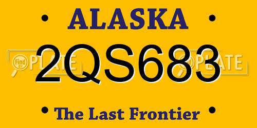 2QS683 Alaska License Plate