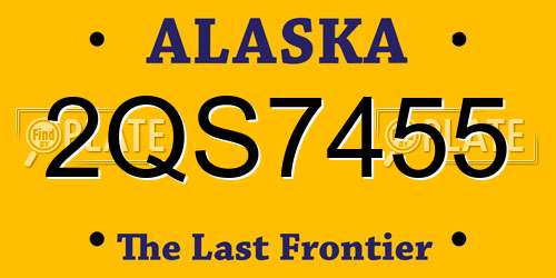2QS7455 Alaska License Plate