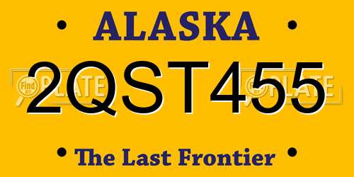 2QST455 Alaska License Plate