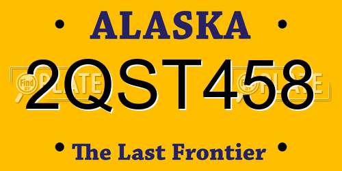 2QST458 Alaska License Plate