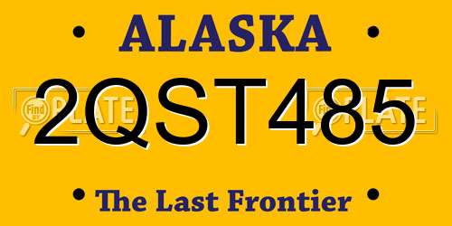 2QST485 Alaska License Plate