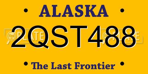 2QST488 Alaska License Plate