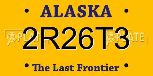 2R26T3 Alaska License Plate