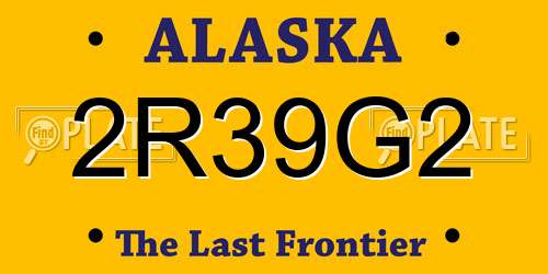 2R39G2 Alaska License Plate
