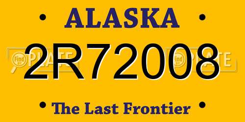 2R72008 Alaska License Plate