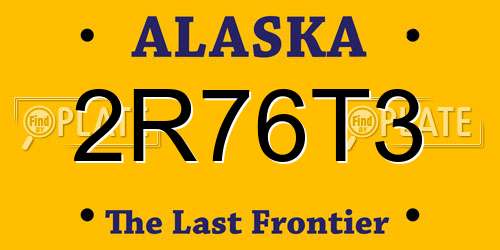 2R76T3 Alaska License Plate