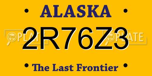 2R76Z3 Alaska License Plate