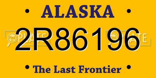 2R86196 Alaska License Plate
