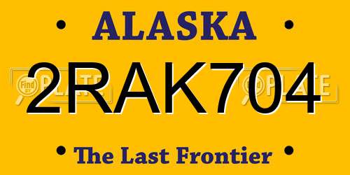 2RAK704 Alaska License Plate