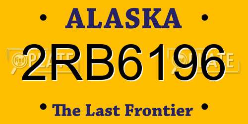 2RB6196 Alaska License Plate