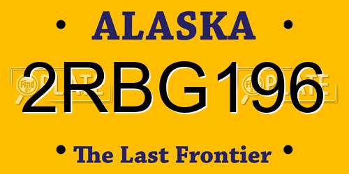 2RBG196 Alaska License Plate
