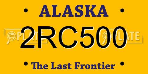 2RC500 Alaska License Plate