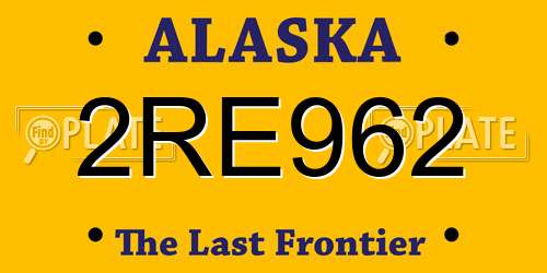 2RE962 Alaska License Plate