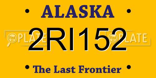 2RI152 Alaska License Plate