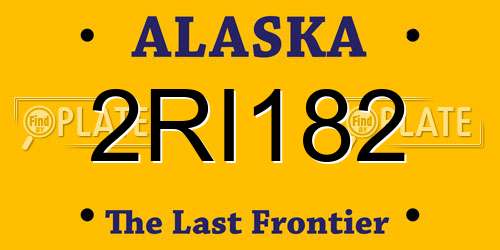 2RI182 Alaska License Plate