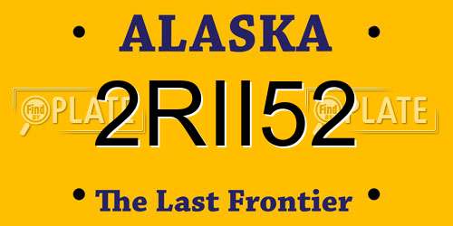 2RII52 Alaska License Plate