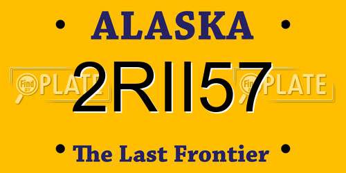 2RII57 Alaska License Plate