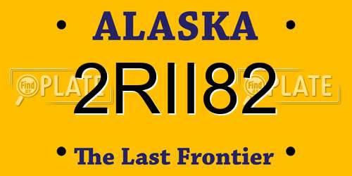 2RII82 Alaska License Plate