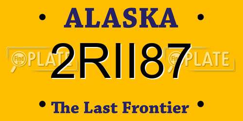 2RII87 Alaska License Plate