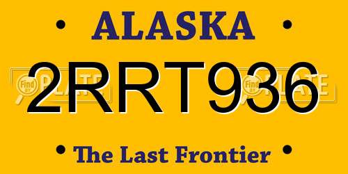 2RRT936 Alaska License Plate