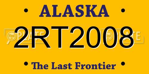 2RT2008 Alaska License Plate