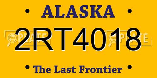2RT4018 Alaska License Plate
