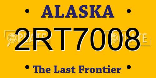 2RT7008 Alaska License Plate
