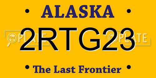 2RTG23 Alaska License Plate