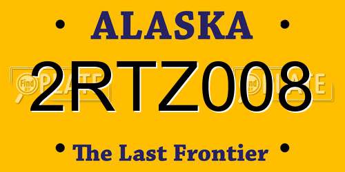 2RTZ008 Alaska License Plate