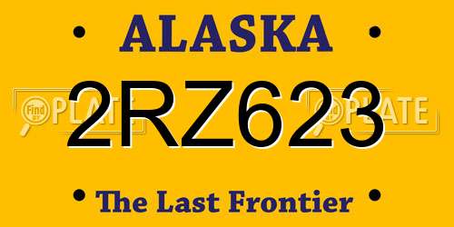 2RZ623 Alaska License Plate