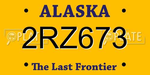 2RZ673 Alaska License Plate