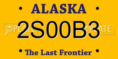 2S00B3 Alaska License Plate