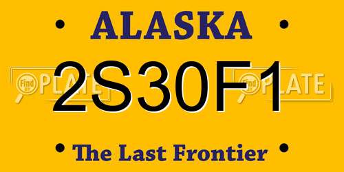 2S30F1 Alaska License Plate