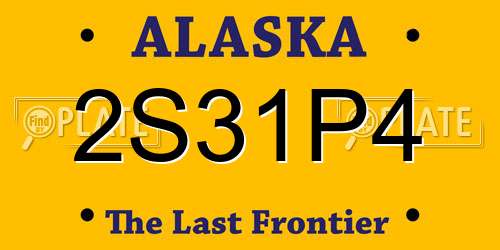 2S31P4 Alaska License Plate