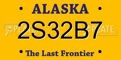 2S32B7 Alaska License Plate