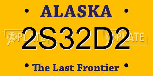 2S32D2 Alaska License Plate