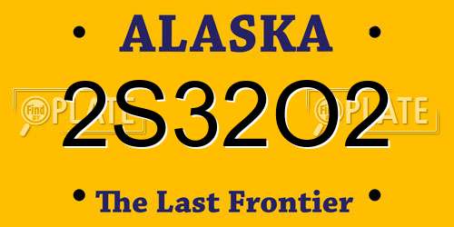2S32O2 Alaska License Plate